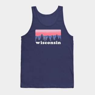 Northern Wisconsin Pine Tree Sunset Tank Top